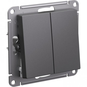 2-клавишный выключатель SCHNEIDER ELECTRIC ATLASDESIGN, механизм, базальт