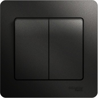 2-клавишный выключатель SCHNEIDER ELECTRIC GLOSSA, сх.5, 10АХ, в сборе, АНТРАЦИТ