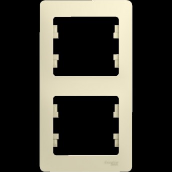 2-постовая рамка SCHNEIDER ELECTRIC GLOSSA, вертикальная, БЕЖЕВЫЙ