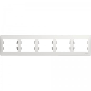 5-постовая рамка SCHNEIDER ELECTRIC GLOSSA, горизонтальная, БЕЛЫЙ