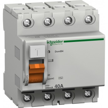 Дифференциальный выключатель нагрузки SCHNEIDER ELECTRIC ДОМОВОЙ ВД63 4П 63A 300MA АС, Испания