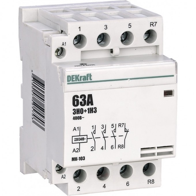 Модульный контактор DEKRAFT 3НО+1НЗ 40А 230В МК-103 18082DEK