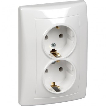 Розетка двойная SCHNEIDER ELECTRIC SEDNA, с зазем. конт., без защит. шторок, 16А, 250В, белый