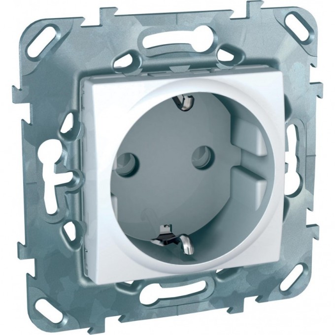 Розетка SCHNEIDER ELECTRIC UNICA с заземлением, со шторками, 16 А, 250 В, белый MGU5.037.18ZD