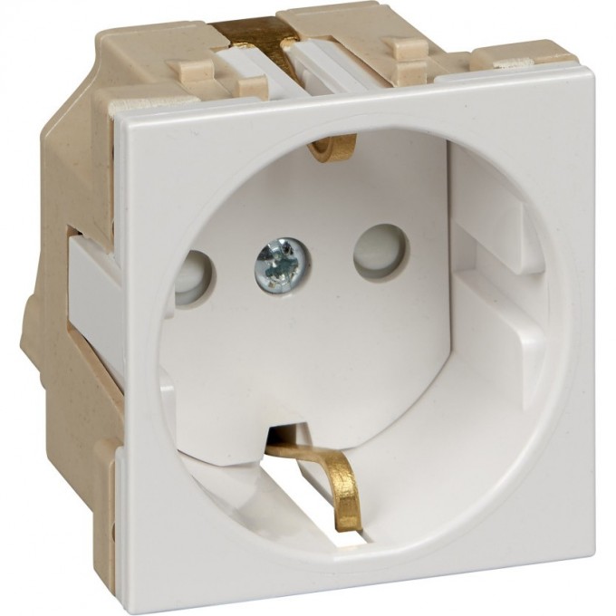 Розетка SCHNEIDER ELECTRIC W45 С/У с заземлением для кабель-канала (250В,16А, ЗАЩ.ШТОРКИ) БЕЛ. БЕЛЫЙ RN16-113-B
