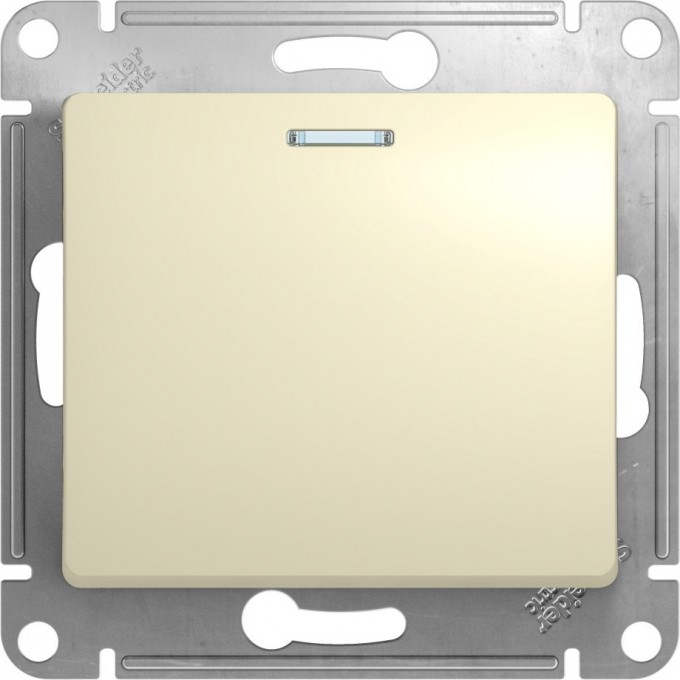 1-клавишный переключатель SCHNEIDER ELECTRIC GLOSSA с подсветкой, сх.6а, 10АХ, механизм, БЕЖЕВЫЙ GSL000263