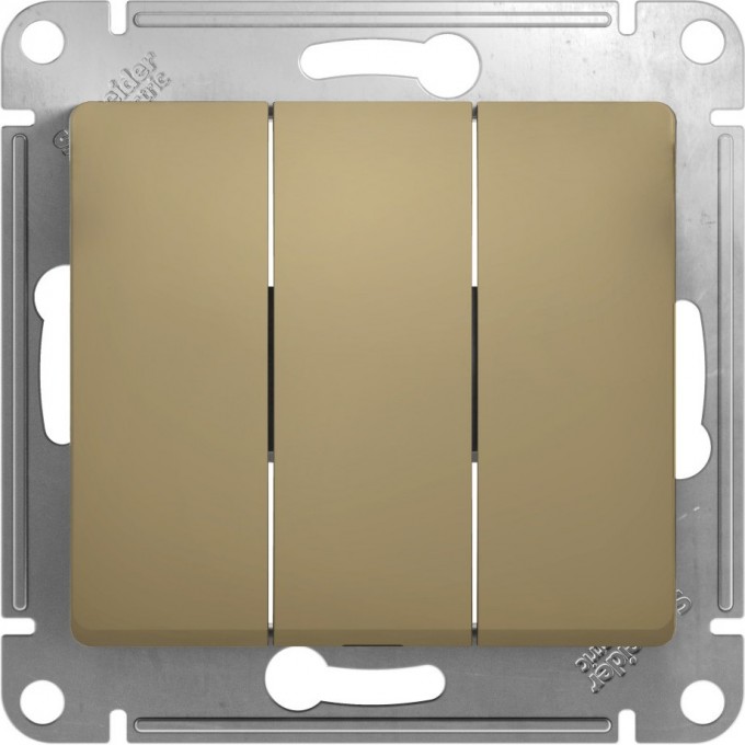 3-клавишный выключатель SCHNEIDER ELECTRIC GLOSSA, сх.1+1+1, 10АХ, механизм, ТИТАН GSL000431