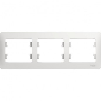 3-постовая рамка SCHNEIDER ELECTRIC GLOSSA, горизонтальная, БЕЛЫЙ