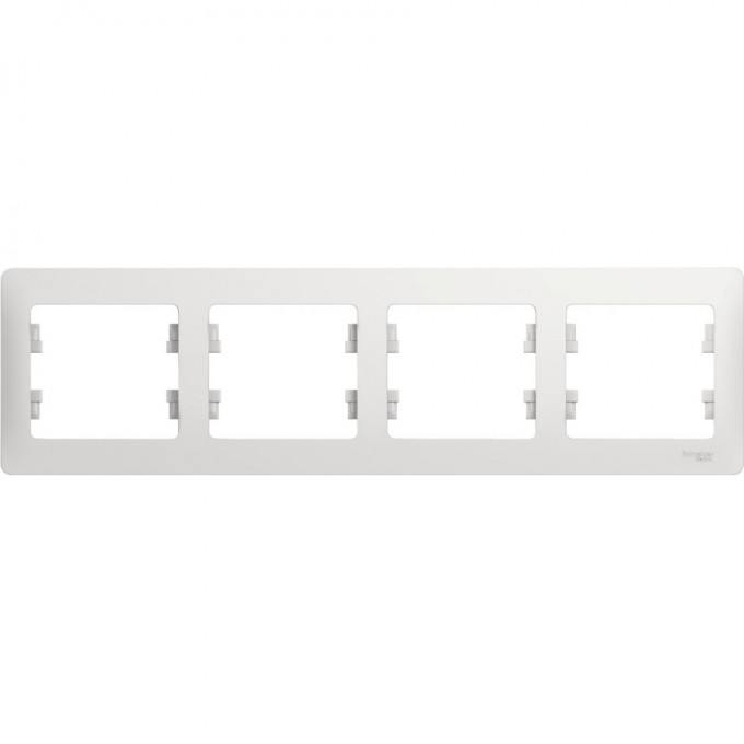 4-постовая рамка SCHNEIDER ELECTRIC GLOSSA, горизонтальная, БЕЛЫЙ GSL000104