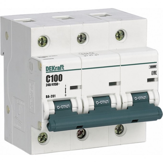 Автоматический выключатель SCHNEIDER ELECTRIC DEKRAFT 3Р 125А х-ка С ВА-201 10кА 13027DEK