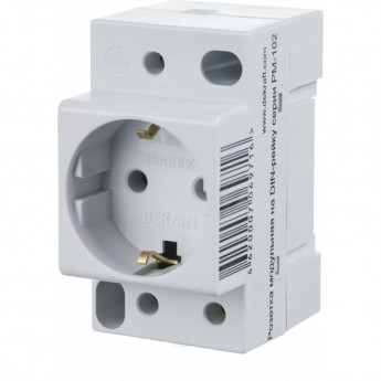 Розетка модульная SCHNEIDER ELECTRIC DEKRAFT на DIN-рейку 2P+PEN 16A 220В РМ-102