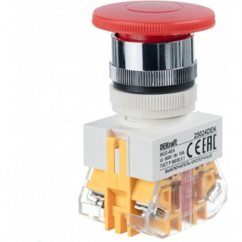 Выключатель кнопочный грибок SCHNEIDER ELECTRIC DEKRAFT AEA ?22 мм Цвет:КРАСНЫЙ 220В ВK-2