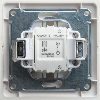 1-клавишный выключатель SCHNEIDER ELECTRIC GLOSSA, сх.1, 10АХ, в сборе, ПЕРЛАМУТР