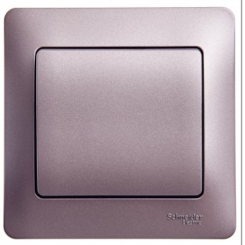 1-клавишный выключатель SCHNEIDER ELECTRIC GLOSSA, сх.1, 10АХ, в сборе, СИРЕНЕВЫЙ ТУМАН