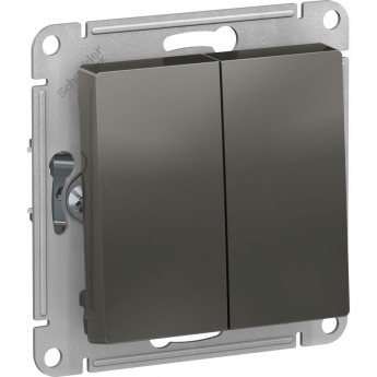 2-клавишный переключатель SCHNEIDER ELECTRIC ATLASDESIGN 10АХ, механизм, СТАЛЬ