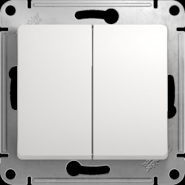 2-клавишный переключатель SCHNEIDER ELECTRIC GLOSSA, сх.6/2, 10АХ, механизм, БЕЛЫЙ