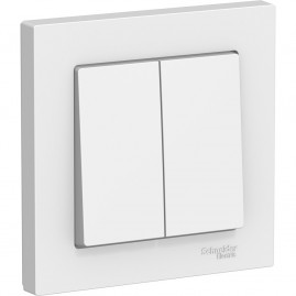 2-клавишный выключатель SCHNEIDER ELECTRIC ATLASDESIGN в сборе, БЕЛЫЙ