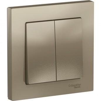 2-клавишный выключатель SCHNEIDER ELECTRIC ATLASDESIGN в сборе, ШАМПАНЬ