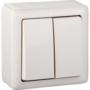 2-клавишный выключатель SCHNEIDER ELECTRIC ХИТ О/У, с изолирующей пластиковой пластиной, 6А, 250В, БЕЛЫЙ. Россия