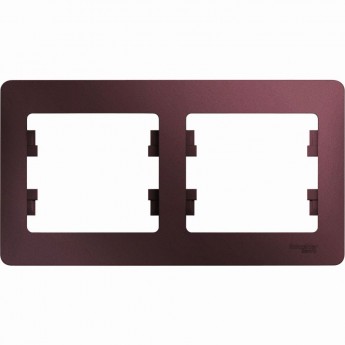 2-постовая рамка SCHNEIDER ELECTRIC GLOSSA, горизонтальная, БАКЛАЖАНОВЫЙ