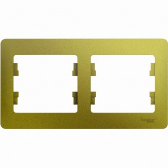 2-постовая рамка SCHNEIDER ELECTRIC GLOSSA, горизонтальная, ФИСТАШКОВЫЙ