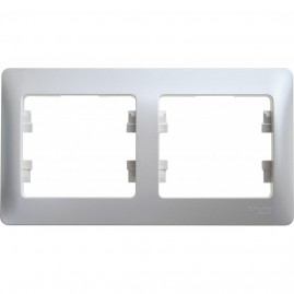 2-постовая рамка SCHNEIDER ELECTRIC GLOSSA, горизонтальная, ПЕРЛАМУТР