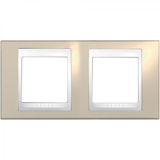 2-постовая рамка SCHNEIDER ELECTRIC UNICA ХАМЕЛЕОН, горизонтальная, БЕЛЫЙ/ ПЕСЧАНЫЙ MGU6.004.867
