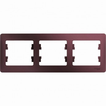 3-постовая рамка SCHNEIDER ELECTRIC GLOSSA, горизонтальная, БАКЛАЖАНОВЫЙ