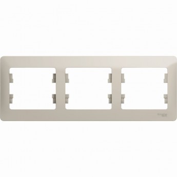 3-постовая рамка SCHNEIDER ELECTRIC GLOSSA, горизонтальная, МОЛОЧНЫЙ