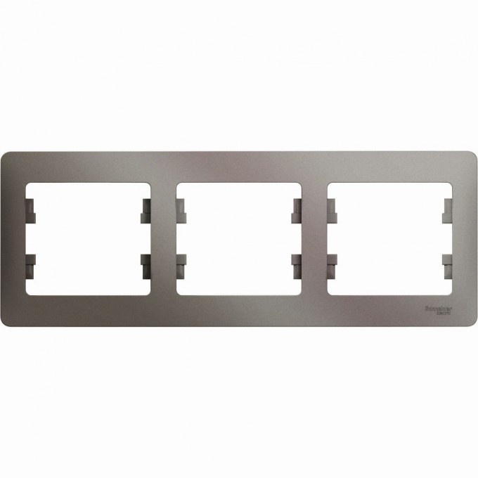 3-постовая рамка SCHNEIDER ELECTRIC GLOSSA, горизонтальная, ПЛАТИНА GSL001203