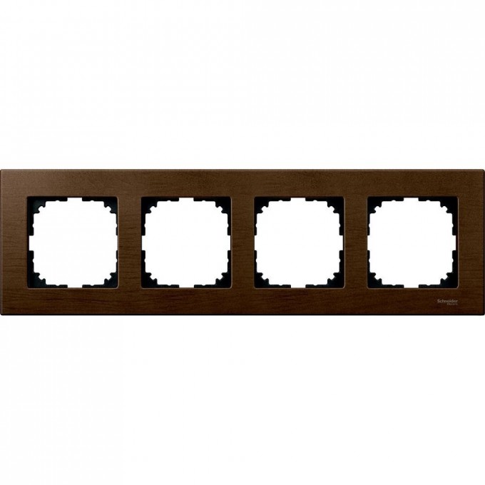 4-постовая рамка SCHNEIDER ELECTRIC MERTEN M-ELEGANCE деревянная, ОРЕХ, SM MTN4054-3473