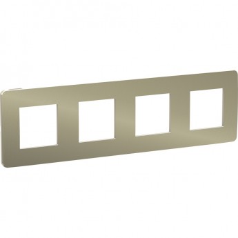 4-постовая рамка SCHNEIDER ELECTRIC UNICA STUDIO, бронза/бежевый