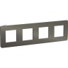 4-постовая рамка SCHNEIDER ELECTRIC UNICA STUDIO, никель/антрацит NU280853