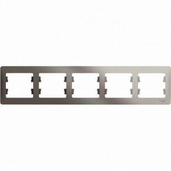 5-постовая рамка SCHNEIDER ELECTRIC GLOSSA, горизонтальная, ПЛАТИНА