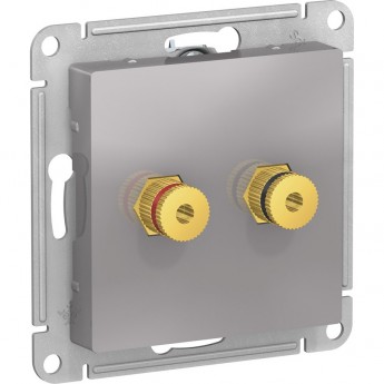 Аудиорозетка SCHNEIDER ELECTRIC ATLASDESIGN двухместная, АЛЮМИНИЙ