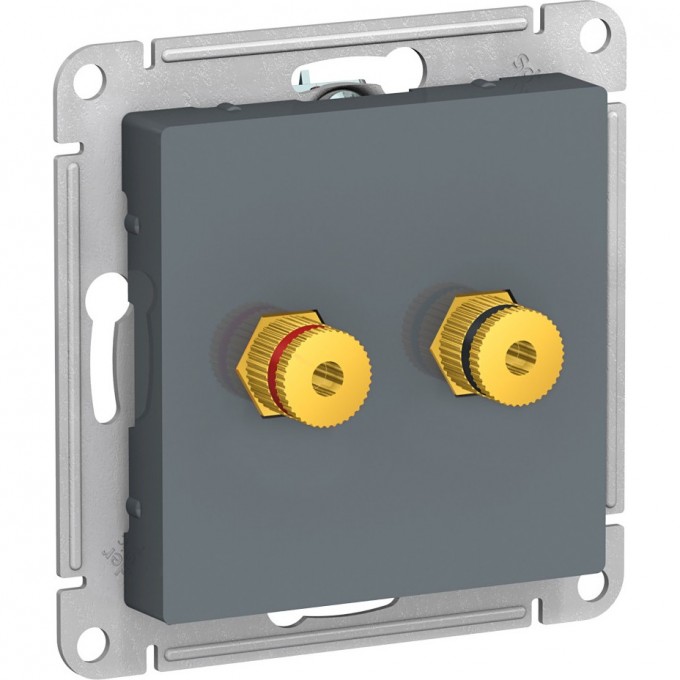 Аудиорозетка SCHNEIDER ELECTRIC ATLASDESIGN двухместная, ГРИФЕЛЬ ATN000787