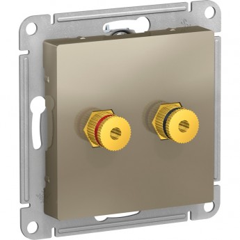 Аудиорозетка SCHNEIDER ELECTRIC ATLASDESIGN двухместная, ШАМПАНЬ