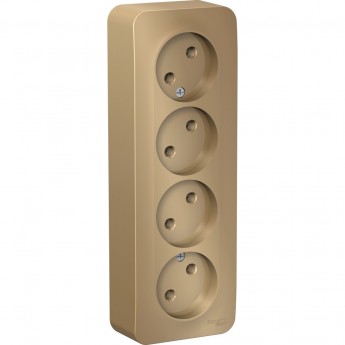Четырёхместная розетка SCHNEIDER ELECTRIC BLANCA без заземления, без шторок, с изолирующей пластиной, 16А, 250В, ТИТАН