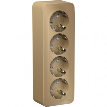 Четырёхместная розетка SCHNEIDER ELECTRIC BLANCA с заземлением, со шторкой, с изолирующей пластиной, 16А, 250В, ТИТАН