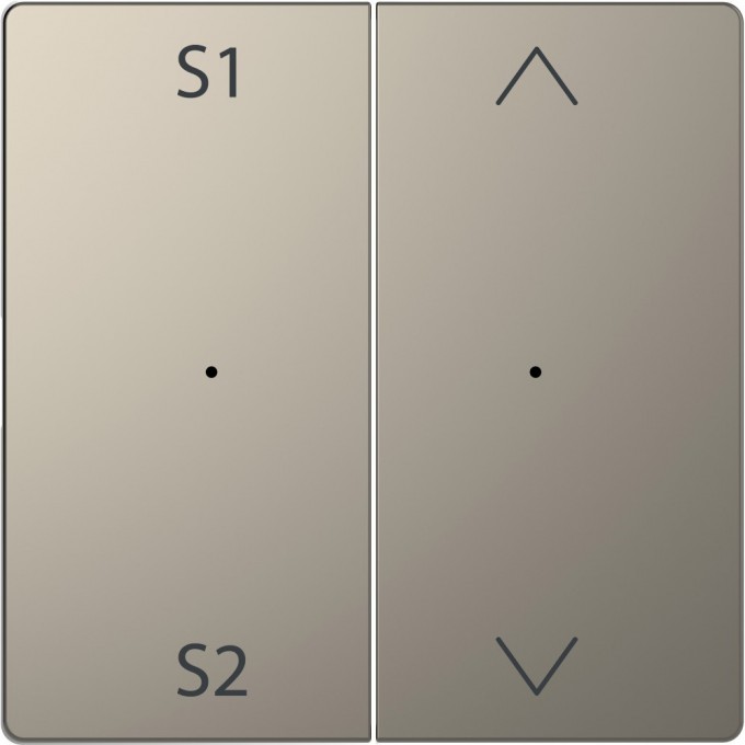 Клавиша двойная с символами MERTEN D-LIFE PLUSLINK с S1/S2, вверх/вниз, НИКЕЛЬ, SD MTN5227-6050