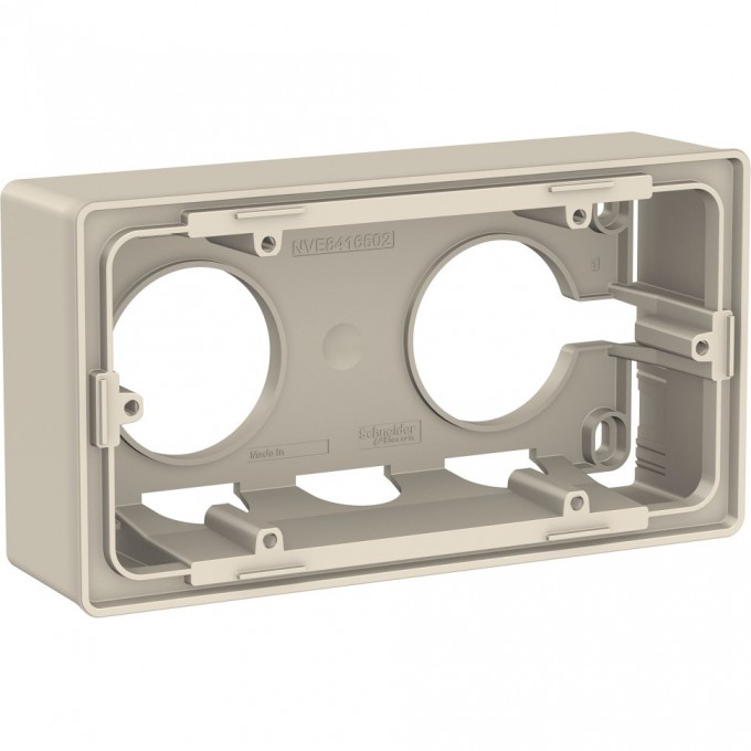 Коробка для открытой установки SCHNEIDER ELECTRIC UNICA NEW, 2-постовая, бежевый NU800444
