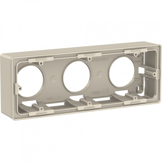 Коробка для открытой установки SCHNEIDER ELECTRIC UNICA NEW, 3-постовая, бежевый NU800644
