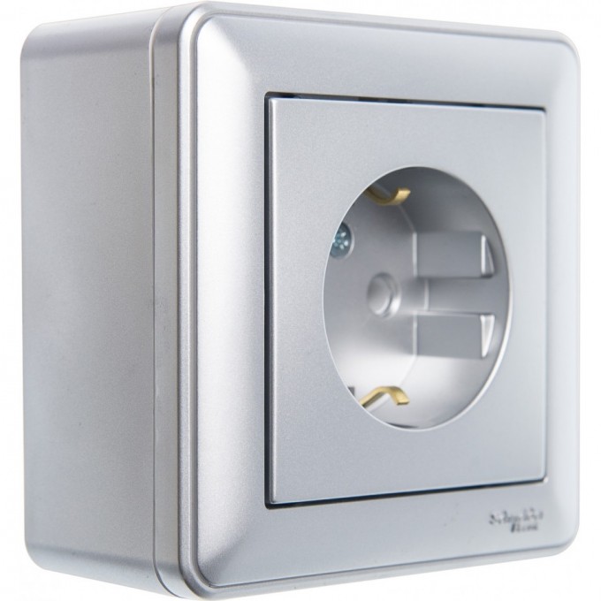 Коробка SCHNEIDER ELECTRIC W59 подъемная для наружного монтажа с рамкой 1-местная, МАТОВЫЙ ХРОМ KP-152-58