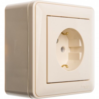 Коробка SCHNEIDER ELECTRIC W59 подъемная для наружного монтажа с рамкой 1-местная, СЛОНОВАЯ КОСТЬ