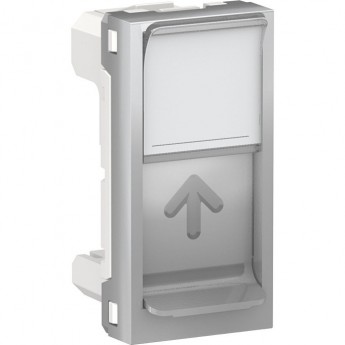 Лицевая панель SCHNEIDER ELECTRIC UNICA MODULAR RJ45, одиночная, без коннектора, 1 модуль, алюминий