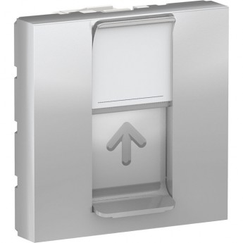 Лицевая панель SCHNEIDER ELECTRIC UNICA MODULAR RJ45, одиночная, без коннектора, 2 модуля, алюминий