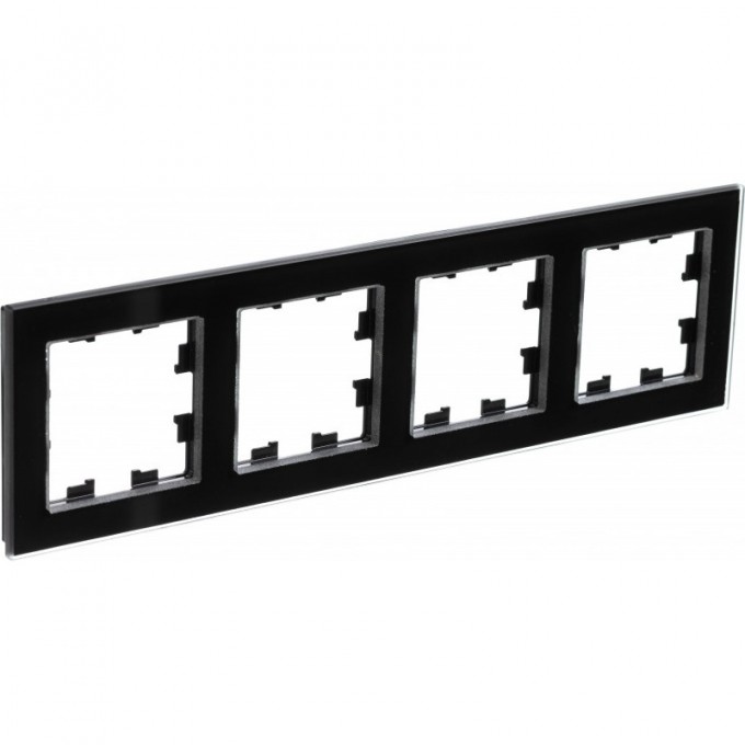 Рамка 4-постовая SCHNEIDER ELECTRIC ATLASDESIGN NATURE, органическое стекло черный ATN321004