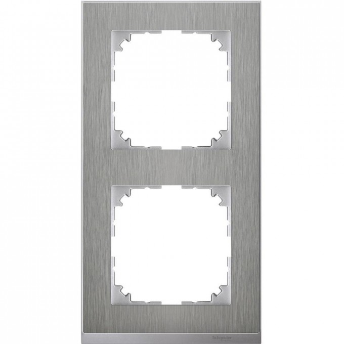 Рамка SCHNEIDER ELECTRIC M-PURE DECOR 2 поста, нержавеющая сталь/алюминий, SM MTN4020-3646