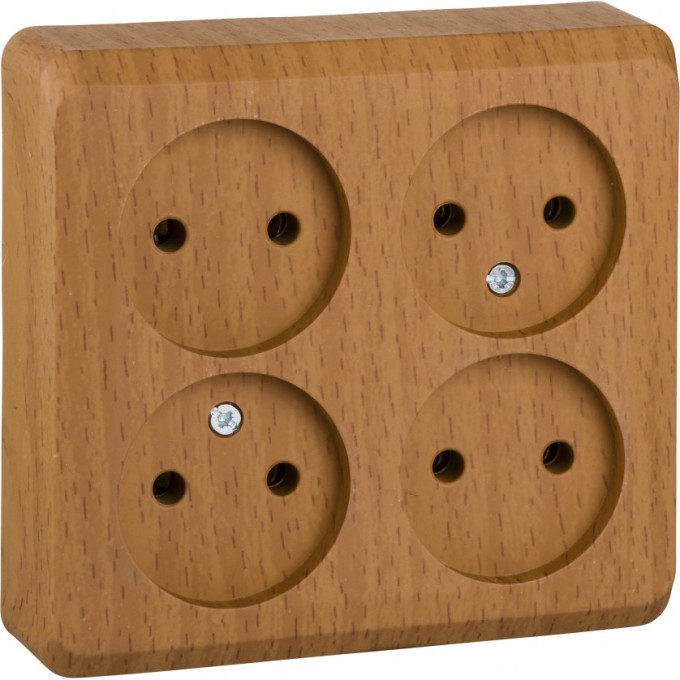 Розетка 4-местная SCHNEIDER ELECTRIC ЭТЮД без заземления без шторок 16А 250B, БУК, Россия PA16-205T