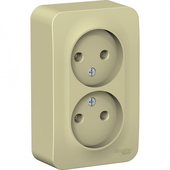 Розетка двойная SCHNEIDER ELECTRIC BLANCA без заземления, без шторок, с изолирующей пластиной, 16А, 250В, бежевый